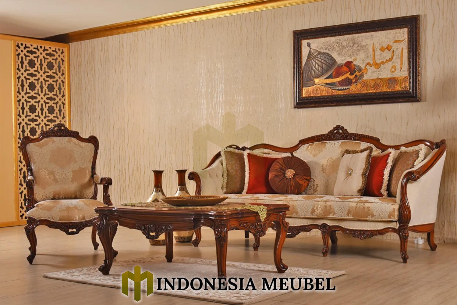 Sofa Tamu Mewah Kayu Jati Classic Natural Elegant Carving IM-1214 3 Sofa Tamu Mewah Kayu Jati Classic Natural Elegant Carving IM-1214.2