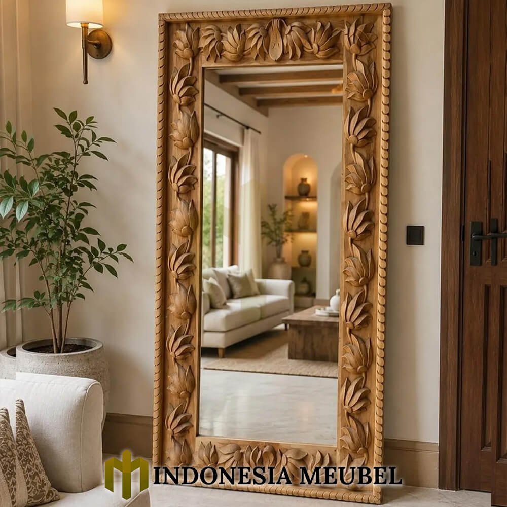Cermin Dinding Mewah Ukiran Daun Desain Interior Bathroom Premium IM-1247 1 Cermin Dinding Mewah Ukiran Daun Desain Interior Bathroom Premium IM-1247