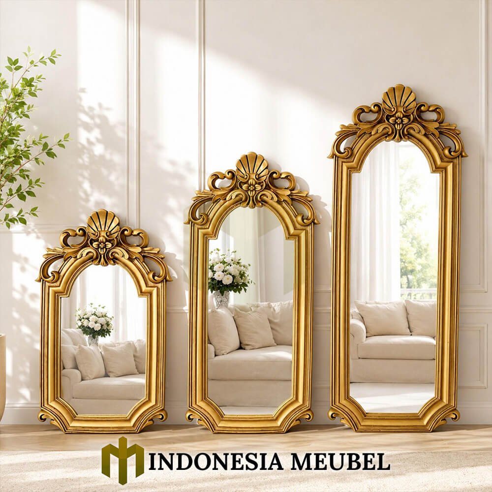 Cermin Hias Mewah Jepara Crown Carving Solid Duco Color IM-1246 2 Cermin Hias Mewah Jepara Crown Carving Solid Duco Color IM-1246.1