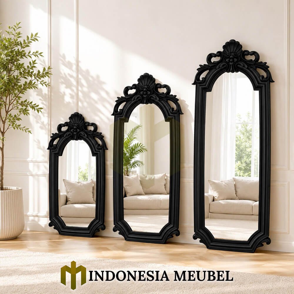 Cermin Hias Mewah Jepara Crown Carving Solid Duco Color IM-1246 3 Cermin Hias Mewah Jepara Crown Carving Solid Duco Color IM-1246.2