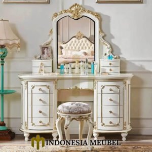 Harga Meja Rias Mewah Jepara Putih Duco Classic Carving Palace IM-1236