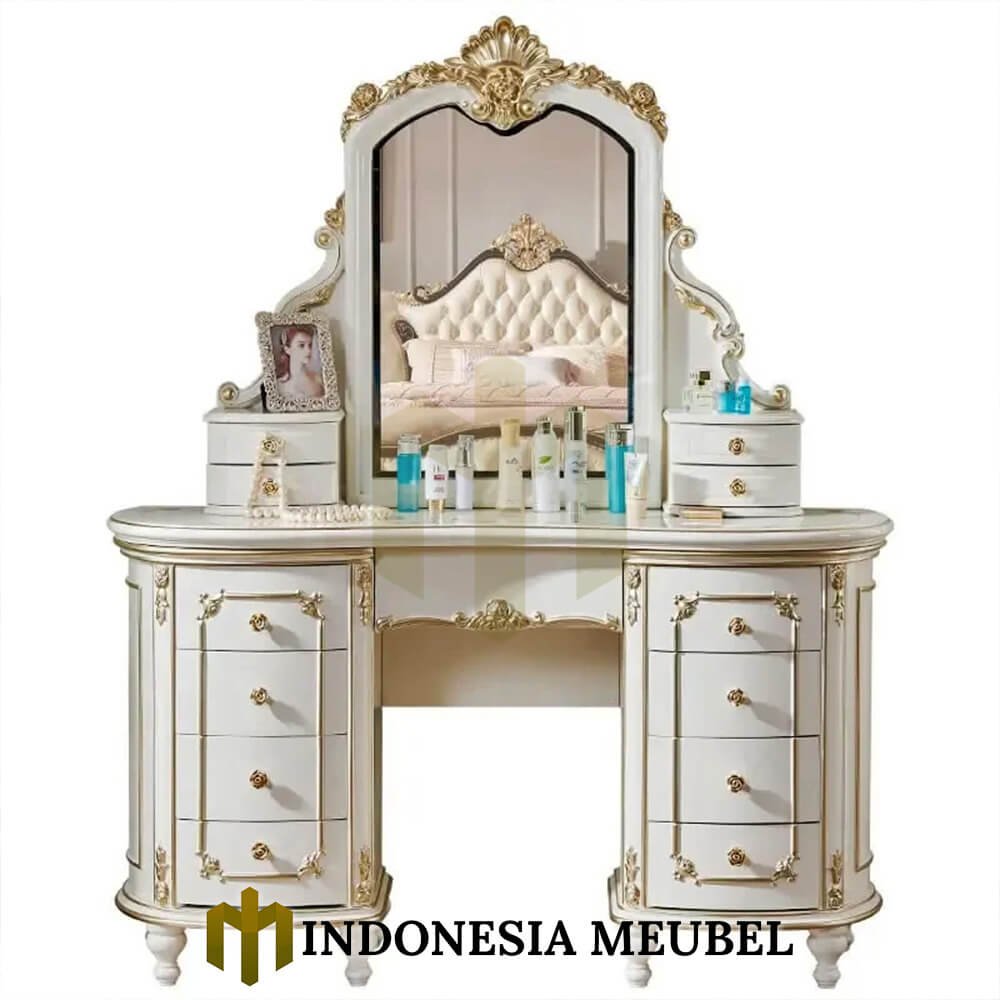 Harga Meja Rias Mewah Jepara Putih Duco Classic Carving Palace IM-1236 2 Harga Meja Rias Mewah Jepara Putih Duco Classic Carving Palace IM-1236.1