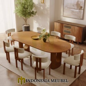 Meja Makan Minimalis Jati Modern Design Natural IM 1233