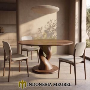Meja Makan Minimalis Modern Kayu Jati Solid New Design IM 1242