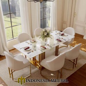 Meja Makan Stainless Minimalis Elegant Gold Candy IM 1236