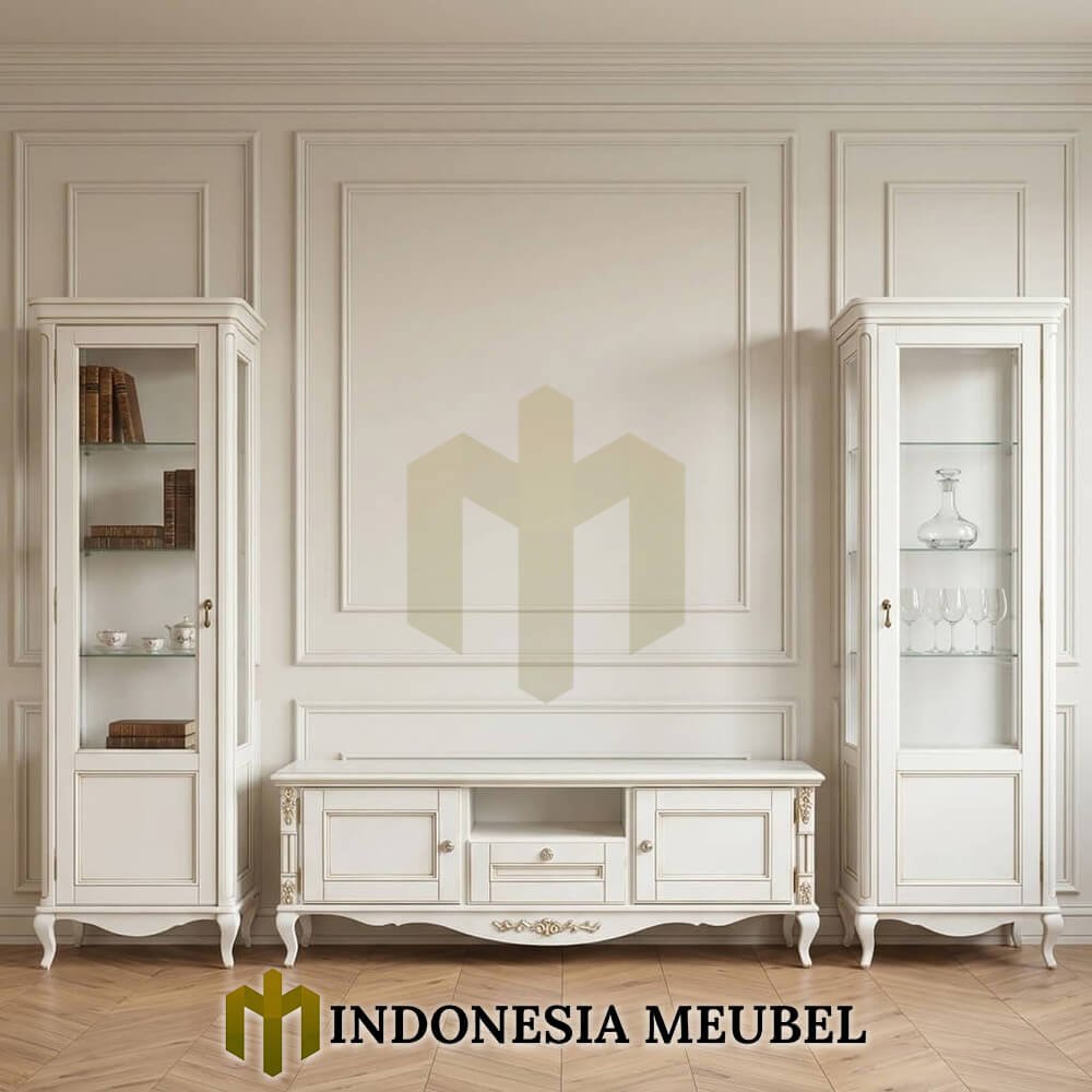 Bufet TV Mewah Jepara Solid Duco Europe Style IM-1307 1 Bufet TV Mewah Jepara Solid Duco Europe Style IM-1307