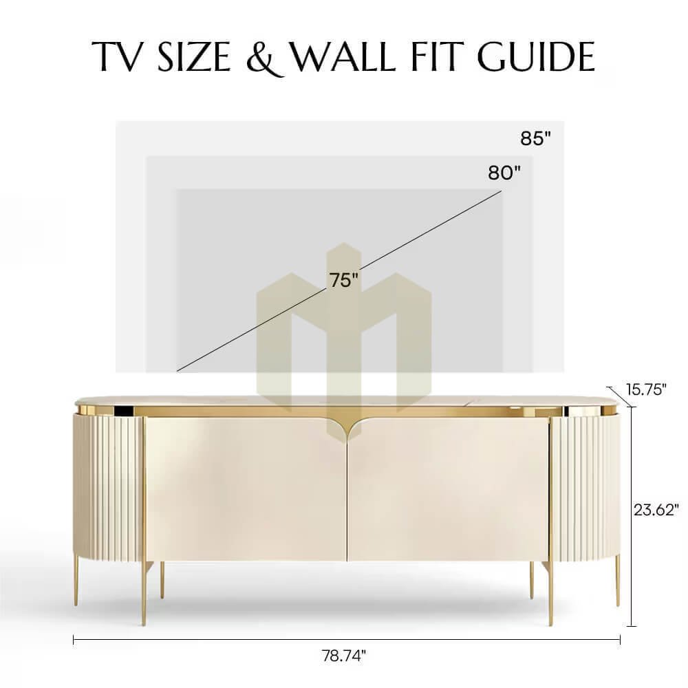 Bufet TV Minimalis Mewah White Lily Stainless Combination IM-1258 3 Bufet TV Minimalis Mewah White Lily Stainless Combination IM-1258.2
