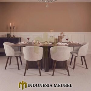 Desain Meja Makan Minimalis Kayu Jati Solid Salak Brown Color IM 1278