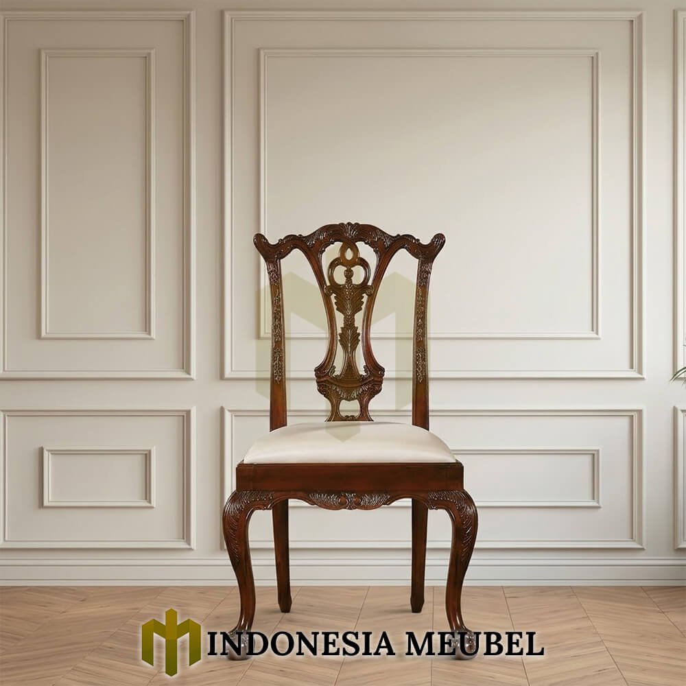Kursi Makan Mewah Kayu Jati Solid Classic Natural Salak Brown IM-1295 1 Kursi Makan Mewah Kayu Jati Solid Classic Natural Salak Brown IM-1295