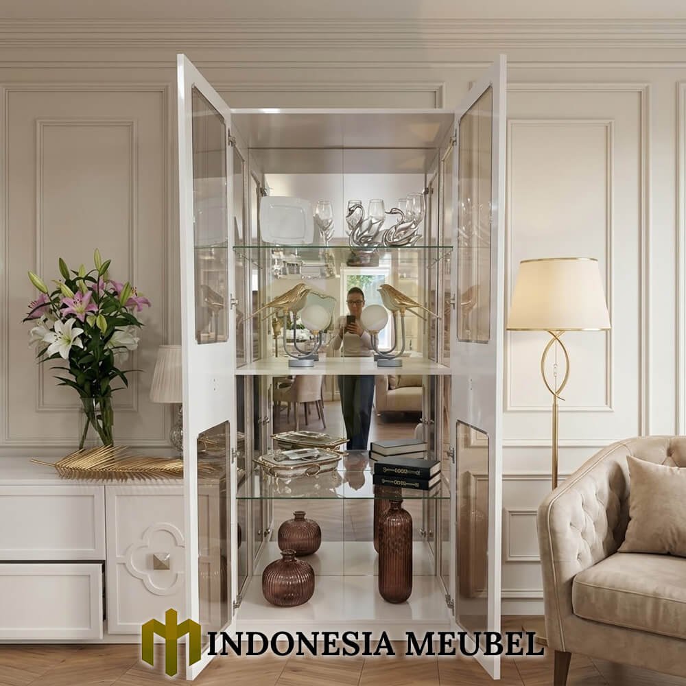 Lemari Pajangan Minimalis Jepara White Camonic Best Seller IM-1302 3 Lemari Pajangan Minimalis Jepara White Camonic Best Seller IM-1302.2