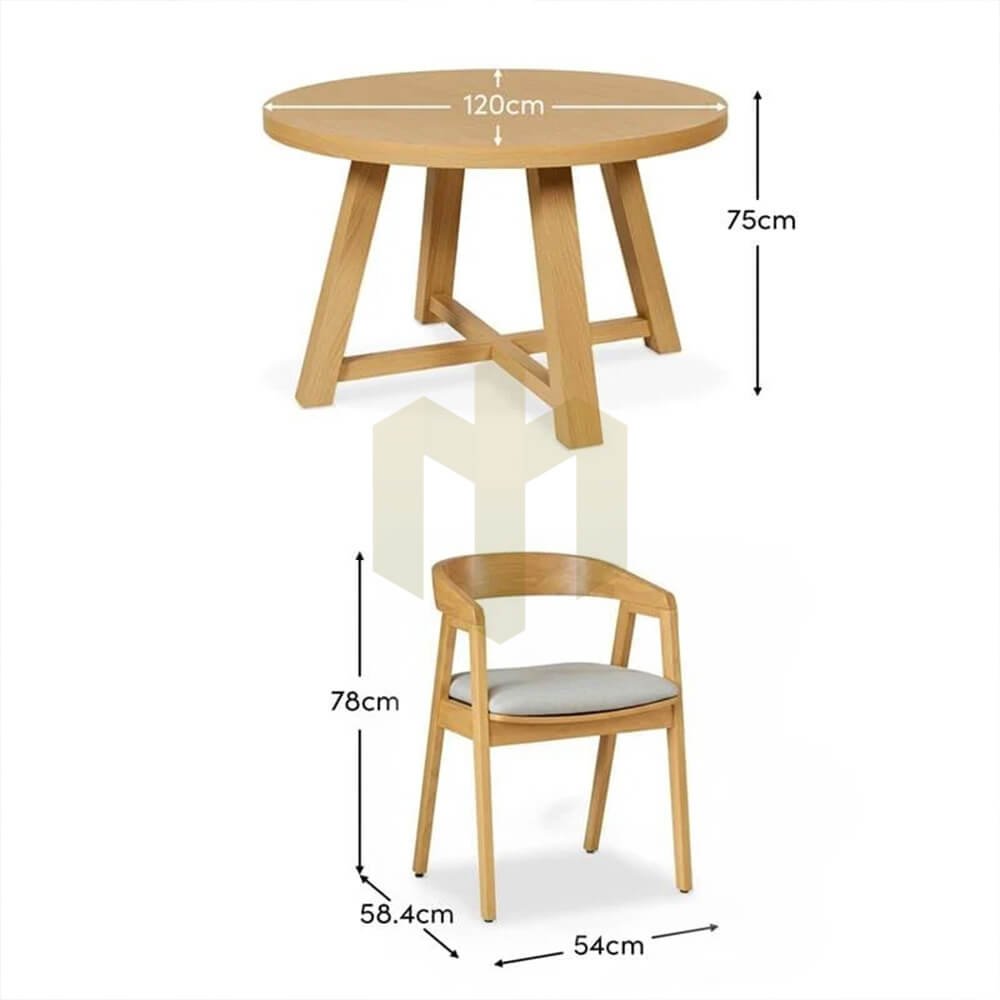 Meja Makan Minimalis Bundar Waterbase Solid Wood Premium IM-1280 3 Meja Makan Minimalis Bundar Waterbase Solid Wood Premium IM-1280.2